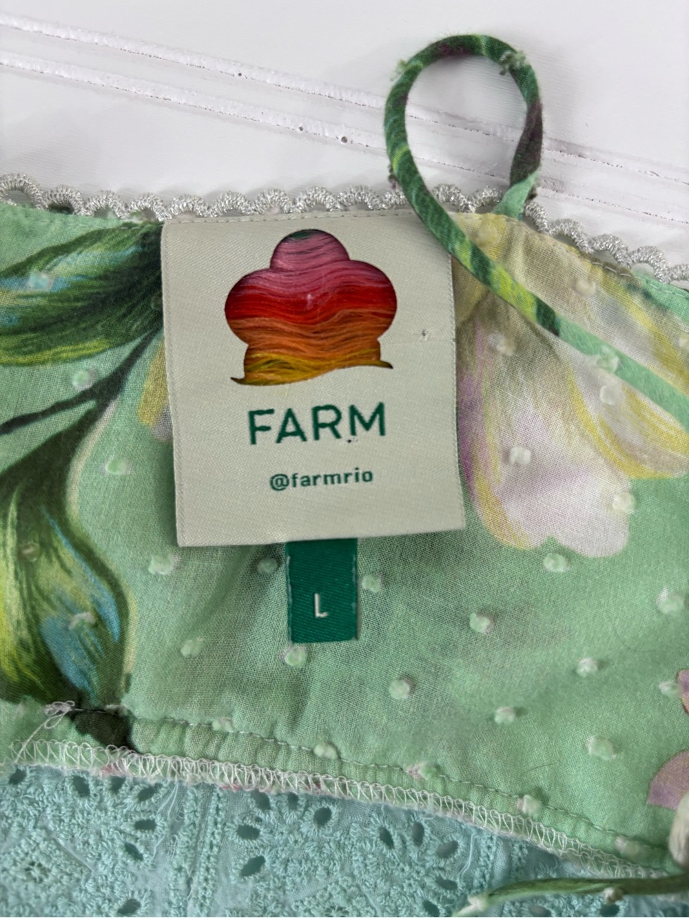 FARM Rio Floral Midi Dress in Purple, Pink, Green, Cream Large runs small - Picture 10 of 13